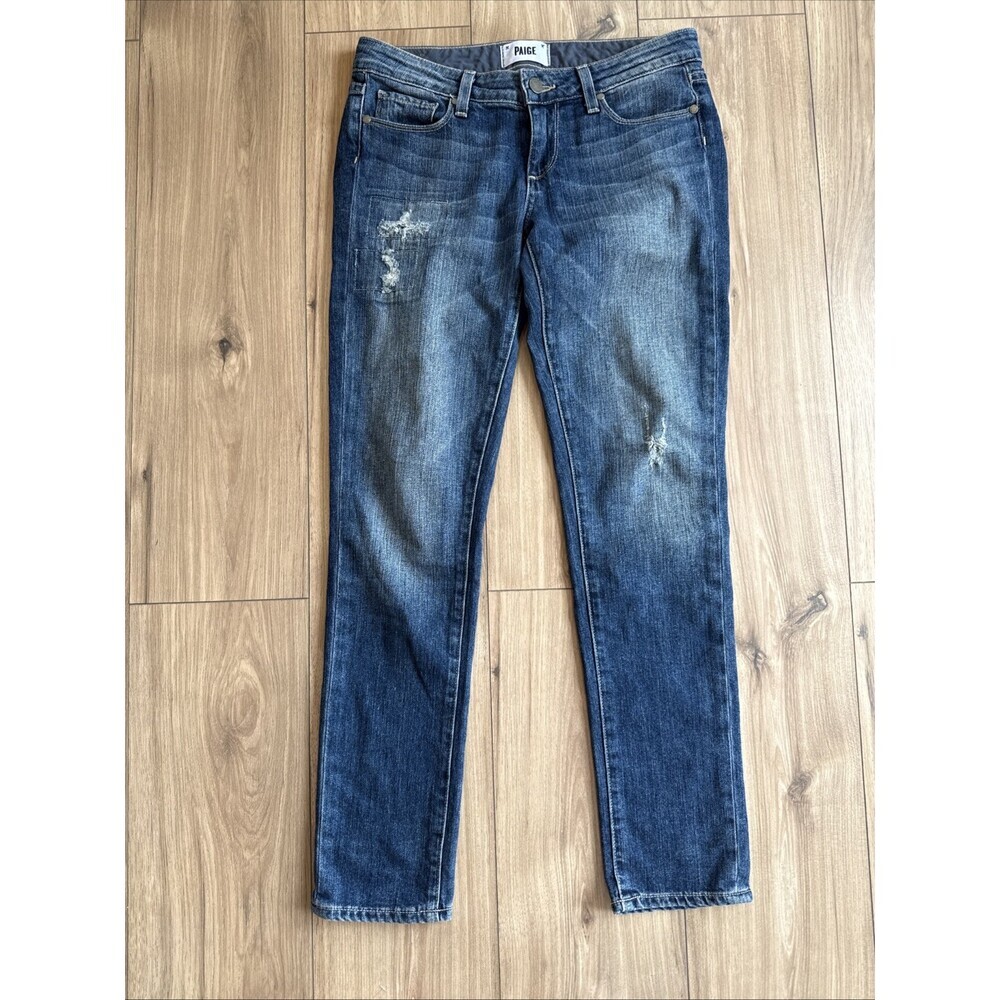 PAiGE premium denim Skyline Ankle Peg Jessie tear repair skinny jean distress 26